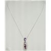 Image 2 : #43-ST SILVER AMETHYST, GARNET&DIAMOND NECKLACE