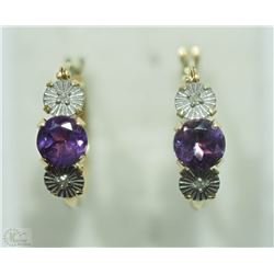 #46-10KT GOLD AMETHYST EARRINGS
