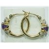 Image 2 : #46-10KT GOLD AMETHYST EARRINGS