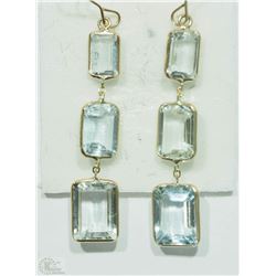 #50-14KT YELLOW GOLD AQUAMARINE EARRINGS