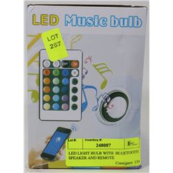 LED LIGHT BULB WITH  BLUETOOTH SPEAKER AND REMOTE