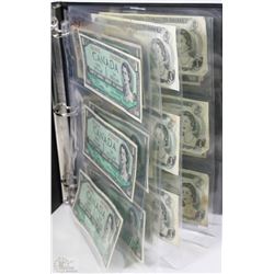 3) BINDER WITH  $1 CANADIAN BANKNOTE COLLECTION