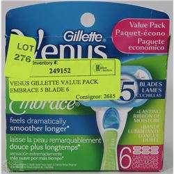 VENUS GILLETTE VALUE PACK EMBRACE 5 BLADE 6