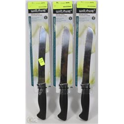 LOT OF 3 WILTSHIRE BREAD KNIVES