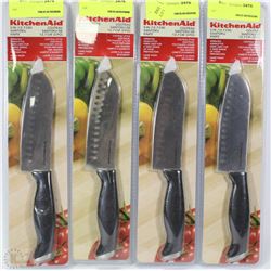 LOT OF 4 KITCHENAID 5" SANTOKU KNIVES