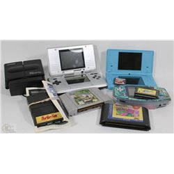 FLAT OF NINTENDO DSI/DS/GAMEBOY SYSTEMS & 6 GAMES