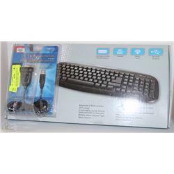 NEW ONN WIRELESS KEYBOARD WITH USB-SERIAL PORT