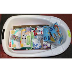 FLAT OF NEW NEWBORN BOYS SLEEPERS, HATS, SOCKS,