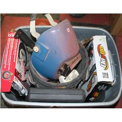 GREY TOTE WITH ASSORTED TOOLS, MASTERCRAFT SOCKET