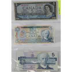 7)SHEET OF OLD $5 BILLS