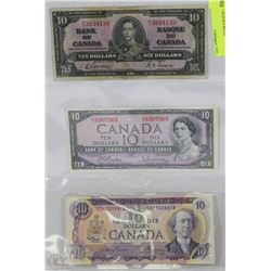 6) SHEET OF OLD $10 BILLS