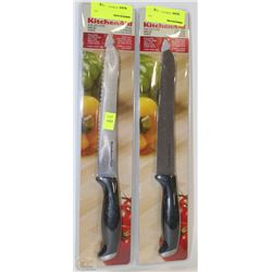 LOT OF 2 NEW KITCHENAID 8" BREAD KNIFE