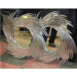 2  CUSTOM METAL WALL HANGING MIRRORS AS IS ( SHARP