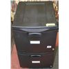 Image 1 : BLACK PLASTIC 2 DRAWER FILING CABINET-KEYS INSIDE