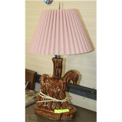 MID-CENTURY MARE & FOAL CERAMIC HORSE TABLE LAMP