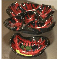 2 VINTAGE 1973 ASHTRAYS - (11"X12") & (7"X6")