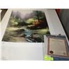 Image 1 : CREEKSIDE TRAIL BY THOMAS KINKADE PRINT ONLY W/COA