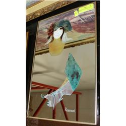 ROSAMOND DENIM & SILK SIGNED MIRROR