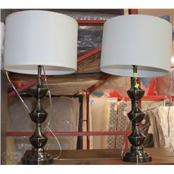 PAIR OF METAL SHOWHOME LAMPS