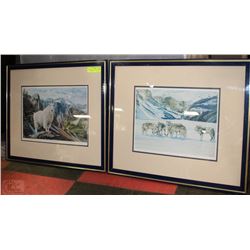 2 SIGNED PAUL LARRABEE WILDLIFE PRINTS - WOLF