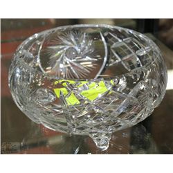 LARGE FOOTED PINWHEEL CRYSTAL BOWL -