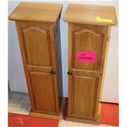 2 CD STORAGE CABINETS 9"X7"X29"HIGH EACH