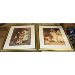 PAIR OF VINTAGE PEAR'S PRINTS INCL GIRL READING