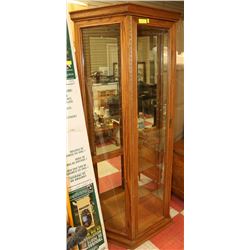 HALF "ROUND" CURIO CABINET WITH GLASS SHELVES