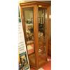 Image 1 : HALF "ROUND" CURIO CABINET WITH GLASS SHELVES