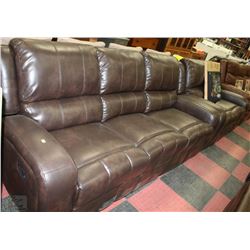 NEW BROWN LEATHERETTE RECLINING SOFA AND LOVE SEAT