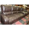 Image 1 : NEW BROWN LEATHERETTE RECLINING SOFA AND LOVE SEAT
