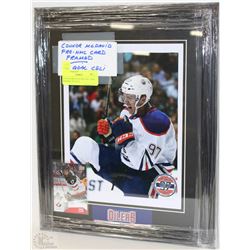 CONNOR MCDAVID PRE-NHL CARD FRAMED 1ST GOAL