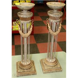 2 NEW CHAPPEL LOOKING CANDLE HOLDERS