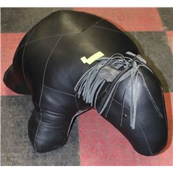 LEATHER HORSE OTTOMAN