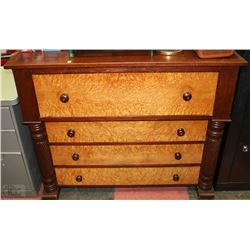 VINTAGE WOOD 4 DRAWER CHEST OF DRAWERS