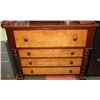 Image 1 : VINTAGE WOOD 4 DRAWER CHEST OF DRAWERS