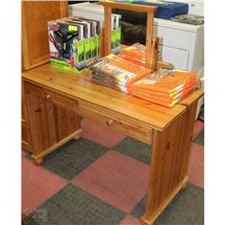 PINE DESK WITH MIRROR
