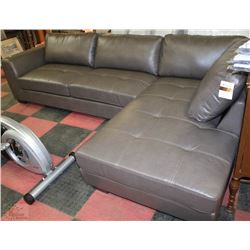 NEW GREY LEATHERETTE 'L' SHAPE SECTIONAL