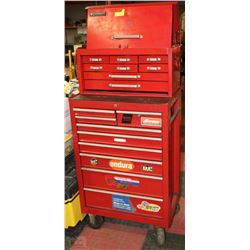 RED ROLLING 2-TIER TOOLBOX WITH KEY