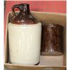 Image 1 : COLLECTIBLE WHISKEY JUG & SMALL BROWN POT