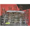 Image 1 : VINTAGE GLASS MILK BOTTLES WITH W/ METAL CARRIER
