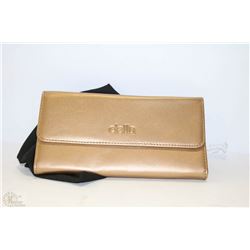 NEW DELLA LEATHER KAREN WALLET GOLD COLOR