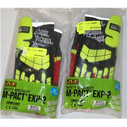 TWO PAIRS OF SIZE MEDIUM MECHANIX GLOVES