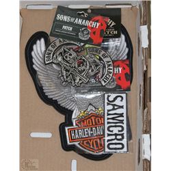 BOX OF IRON ON PATCHES