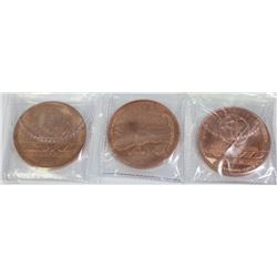 LOT OF 3 COPPER ROUNDS