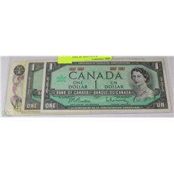 LOT OF 2 1967 CANADIAN CENTENNIAL $1 AND 1973 $1