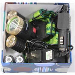6000 LUMEN TACTICAL LED HEADLAMP WITH 2 CHARGERS