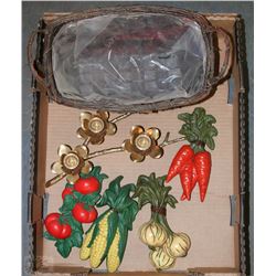 FLAT WITH BASKET AND VEGETABLE WALL HANGINGS