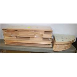 LOT WITH 5 ASSORTED PINE SHELVES