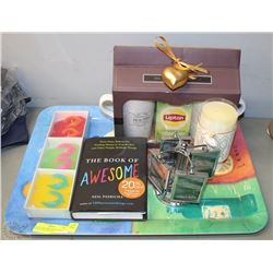 TRAY WITH URBAN BARN PHOTO FRAME, TEA FOR 2 GIFT